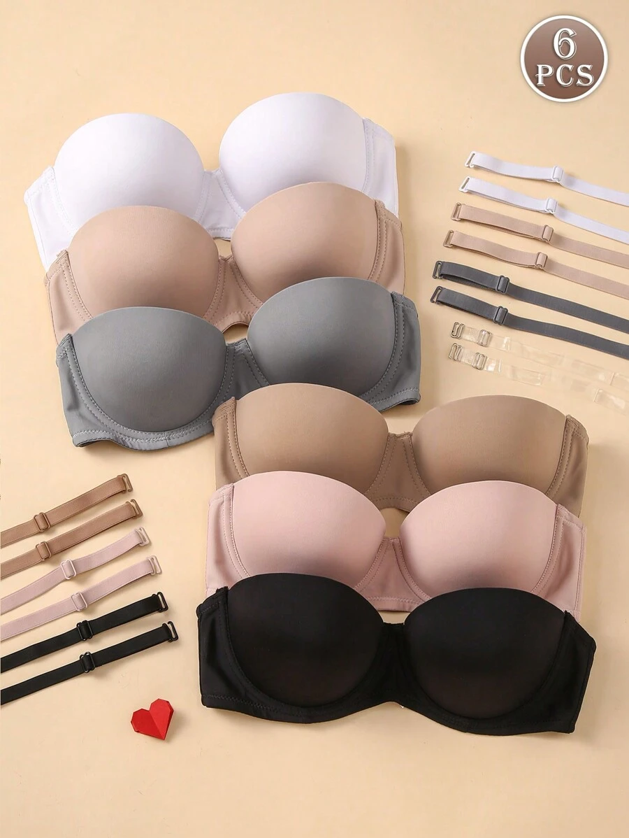 Bộ 6 chiếc quần lót nữ Peach Girl nhiều màu sắc, kiểu dáng đơn giản, bóng mượt, có gọng nâng ngực, thoải mái. - Nhiều màu - Xem 1
