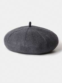 1pc Women Vintage Beret Hat, Large Circumference, Acrylic Knitted Cap, Versatile And Warm For Autumn/Winter - A - View 13