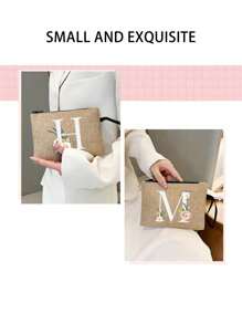 印有首字母和花卉图案 便携式手持钱包 便携式小包 适合送礼 旅行小包装 轻便储物袋 旅行洗衣拉链袋 - 非常适合旅行和度假派对 节日化妆包 - 送给朋友、家人或自己的完美礼物 - 旅行包 男女皆宜 女士钱包 迷你钱包 钱包 腕包钱包 零钱包 - 卡其色 - 查看 8