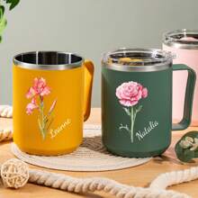 Personalized Bridesmaid Coffee Mug, Custom Birth Flower Tumbler, Bridesmaid Proposal, Stainless Steel Water Bottle, Bride Party Gifts, Valentines Gift For Women, Reusable, Multi-Functional, Ornamental, Easy To Clean, Stylish, Exquisite, High-Quality, Cute, Adorable, Custom, Personalized, Unique, Ideal Gifts For Him, Ideal Gifts For Her, Her, Boyfriend, Girlfriend, Dad, Mom, Family, Friends, Son, Daughter, School Students, Workers, Kids, Office, Tea Room, School, Home,Home Refresh