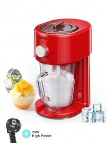 Reemix Slushy Maker Ice Shaver, Slush-Eis-Maschine, 3 Betriebs-Modi für grobes und feines Eis, Edelstahlklingen, Sicherheitsverschluss, Red - EU C-Typ Stecker (220-240V) - Übersicht 7