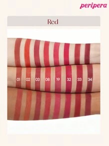 Peripera Barra de labios de terciopelo "K-Beauty Ink", de alto pigmento, de larga duración, ligera, sin gluten, sin parabenos, acabado mate aterciopelado, labial líquido, suave, de larga duración, cosmética coreana - #16 Corazón Rosa Fucsia - Ver 8