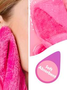 4pcs Make-Up Remover Cloth Set Reusable, Ultra-Soft Washable Cloth Suitable For All Skin Types, Washable Makeup Remover Cloth Puff/Towel, Pink/Grey - Multicolor - View 4
