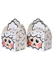 5 piezas/10 piezas Cajas de regalo con diseño de cordero lindo, cajas decorativas de empaquetado para la fiesta del Festival Eid Al-Adha
