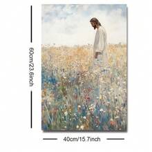 1PC Unframed Jesus Leaves The 99 Retro Art Poster Christian Wildflowers Field Vintage Painting Canvas Print Rustic Farmhouse Wall Decor Picture For Dorm,Apartment,Living Room,Bedroom,Modern Home Decoration - Multicolor - View 11