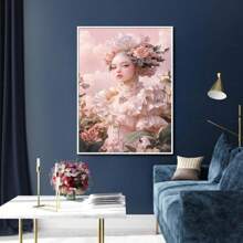 Beautiful Women Wall Art, Wildflower Landscape Print, Abstract Flower Spring Print, Flower Meadow, Vintage Style Art, Modern Decor Poster, Poster Prints, Framed And Ready To Hang. (30x45cm)12x18inch Framed