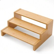 1 szt. Organizer na przyprawy, 3-poziomowy organizer na przyprawy z bambusa, organizer na przyprawy do blatu kuchennego do szafki