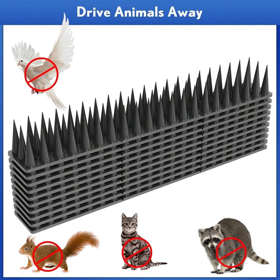 COSANSYS Bird Spikes,24 Pack Bird Deterrent Spikes For Outside,Bird Spikes For Outside Used Outdoors To Repel Birds, Squirrels, And Raccoons. Deterrents Used On Fences, Roofs, And Walls To Keep Birds Away 10M  24 Pack 10M Black Anti Bird Spikes Upgraded Bird Spikes For Outside Outdoor Fence To Keep Birds Away From Squirrel Raccoon Cat Fox Animal - Black - View 1