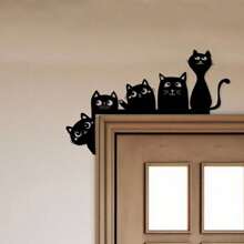 1 Pc Metal Classic Cat Silhouette Corner Decor, Suitable For Home And Holiday Creative Hanging Art Home Decoration, Door Frame Decor