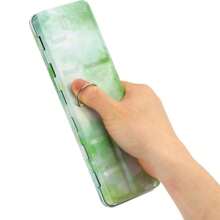 Paleta de acuarela vacía, lata de metal para acuarela con 26 recipientes de media bandeja, estuche de pintura con tapa para viaje, gouache, pintura al óleo - Verde - Ver 4