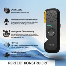 Tragbares Sprachübersetzungsgerät, Zwei-Wege-Sofortübersetzer, APP-Online-Sprachübersetzung, 75 Sprachen unterstützt, hochpräzises Übersetzergerät für das Lernen im Reisegeschäft