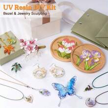 Resina UV rinforzata da 40g/1,35oz, 100g/3,38oz per forme a filo, resina anti-ingiallimento trasparente dopo la polimerizzazione, senza appiccicosità, adatta per realizzare ciondoli con fiori in resina