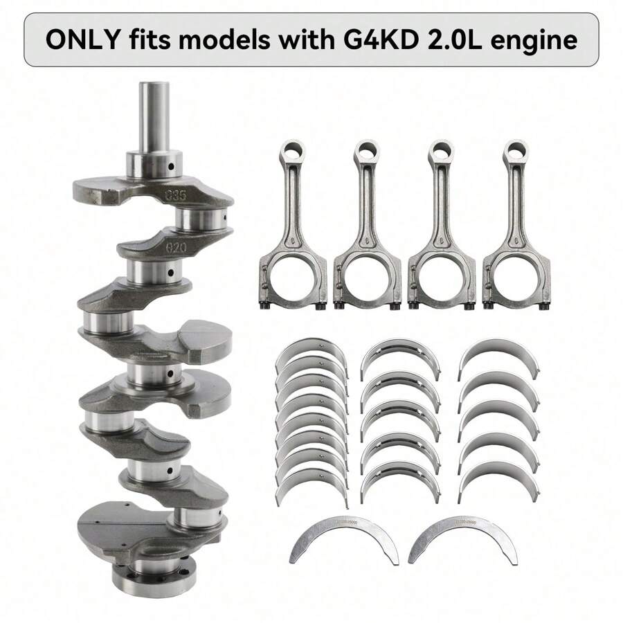 G4KD 2.0L Engine Rebuild Kit-Crankshaft Con Rod Bearing Kit For Hyun-Dai Kia - 銀色 - 查看 1
