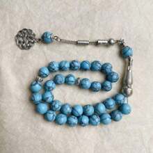 33 件高品质全新绿松石穆斯林祈祷珠，手工制作 Tasbih 10 毫米原创设计 - 彩色 - 查看 6