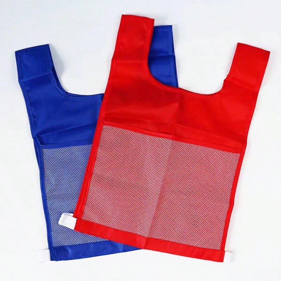 BELLKIDS 儿童训练背心，4种颜色可选，可作练习背心、卡片插入式游戏背心、训练围兜、体育课围兜、团队比赛背心、口袋背心、认知游戏工具、教学辅助工具、互动学习用品，适用于家庭、教室、户外、派对游戏、返校季等场合。