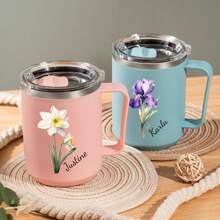 Personalized Bridesmaid Coffee Mug, Custom Birth Flower Tumbler, Bridesmaid Proposal, Stainless Steel Water Bottle, Bride Party Gifts, Valentines Gift For Women, Reusable, Multi-Functional, Ornamental, Easy To Clean, Stylish, Exquisite, High-Quality, Cute, Adorable, Custom, Personalized, Unique, Ideal Gifts For Him, Ideal Gifts For Her, Her, Boyfriend, Girlfriend, Dad, Mom, Family, Friends, Son, Daughter, School Students, Workers, Kids, Office, Tea Room, School, Home,Home Refresh