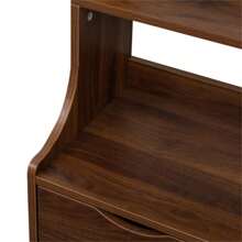 Night Stand With Bookshelf, Night Stand With 2 Storage Drawers For Bedroom, Storage Shelves And Drawers For Living Room