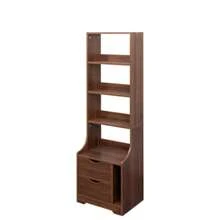 Night Stand With Bookshelf, Night Stand With 2 Storage Drawers For Bedroom, Storage Shelves And Drawers For Living Room