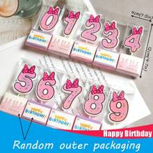 Bowknot Number Happy Birthday Candle Year Old Blue Pink Cute Cartoon Creative Birthday Cake Decoration Candle - Pink - View 3