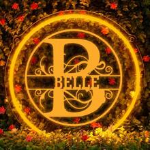 Custom Round LED Neon Sign - Personalized Wall Decor With 3D Engraving, Perfect For Weddings, Birthdays, Businesses & Bars - USB Powered Name Light Gift Gifts Graduation - Multicolor - View 7