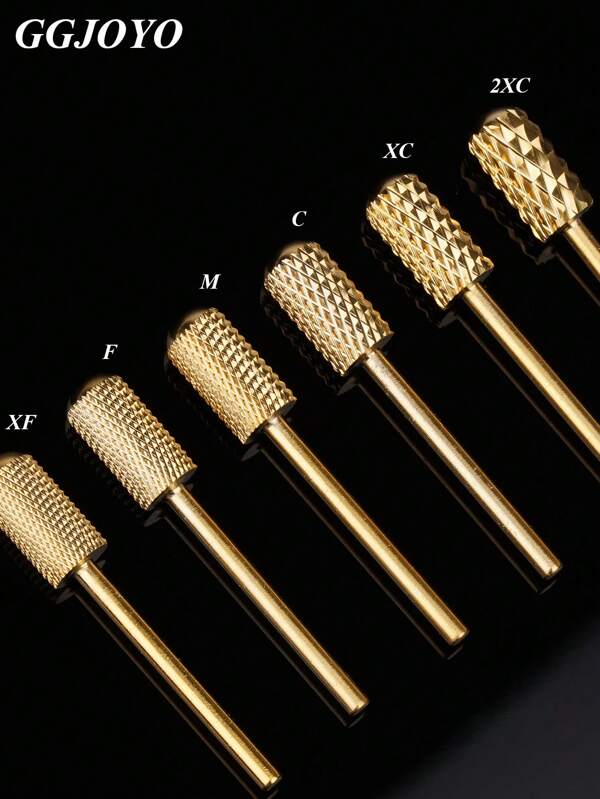 GGJOYO GGJOYO 美甲钻头，1 件装美甲钻头，碳化钨美甲钻头，光滑圆顶大号筒形钻头，美甲用品，用于去除水晶指甲（XF & F & M & C & XC & 2XC）