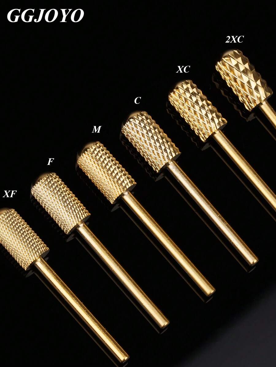 Mũi khoan móng tay GGJOYO, 1 mũi khoan móng tay, Mũi khoan móng tay bằng cacbua vonfram, Mũi khoan đầu tròn trơn, Dụng cụ làm móng cho thợ làm móng để tháo móng acrylic (XF & F & M & C & XC & 2XC)