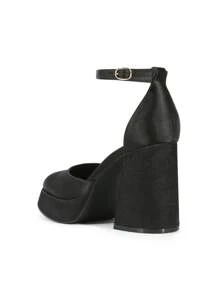 Women Chunky Platform High Heels Closed Toe Block Ankle Strap Dress Prom Wedding Party Pumps Shoes