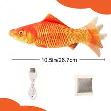Floppy Fish Cat Toy, Moving Cat Kicker Fish Toy, Cat Toys Flopping Fish With Silver Vine And Catnip, Motion Kitten Interactive Exercise Toys For Indoor Cats, Wiggle Fish Catnip Toys - cá chép đỏ - Xem 10