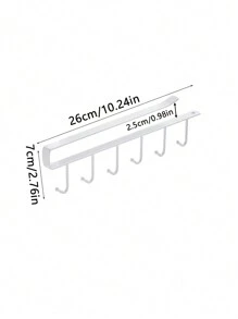 1/2 Pieces/Multifunctional Cabinet Cup Holder With 6/ 12 Hooks Kitchen Iron Organiser, Cabinet Row Of Hooks Organiser, Multifunctional Shelf For Storage, Cutlery, Headphones, Towels, Clothes: Suitable For Kitchen, Cabinet, Bedroom, Bathroom And Office Storage