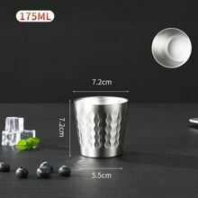 1pc, 304 Stainless Steel Cup, Double-Layer Beer Cup, Fire Diamond Pattern Coffee Cup, Bar Drinkware - Multicolor - View 18