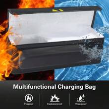 Sturdy Safety Bag For Lithium Battery Storage Water Resistant And Fireproof 490*150*150mm Lithium Battery Explosion-Proof Fireproof Safety Bag Protection UK - Black - View 6