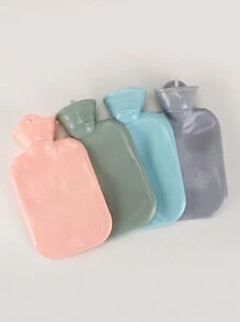 1pc Plain Random Color Hot Water Bag, Simple Rubber Hot Compress Bag For Winter - Multicolor - View 1