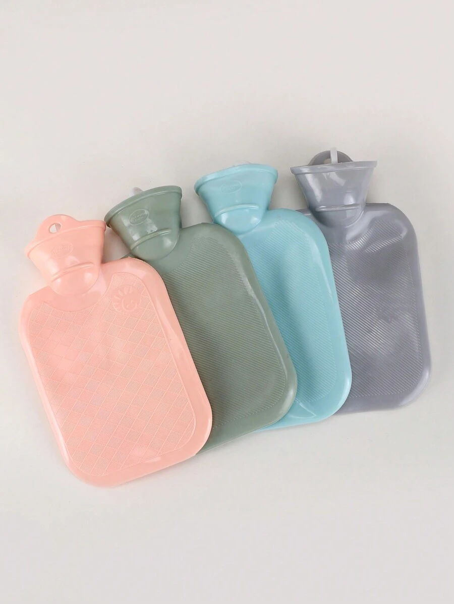 1pc Plain Random Color Hot Water Bag, Simple Rubber Hot Compress Bag For Winter - Multicolor - View 1