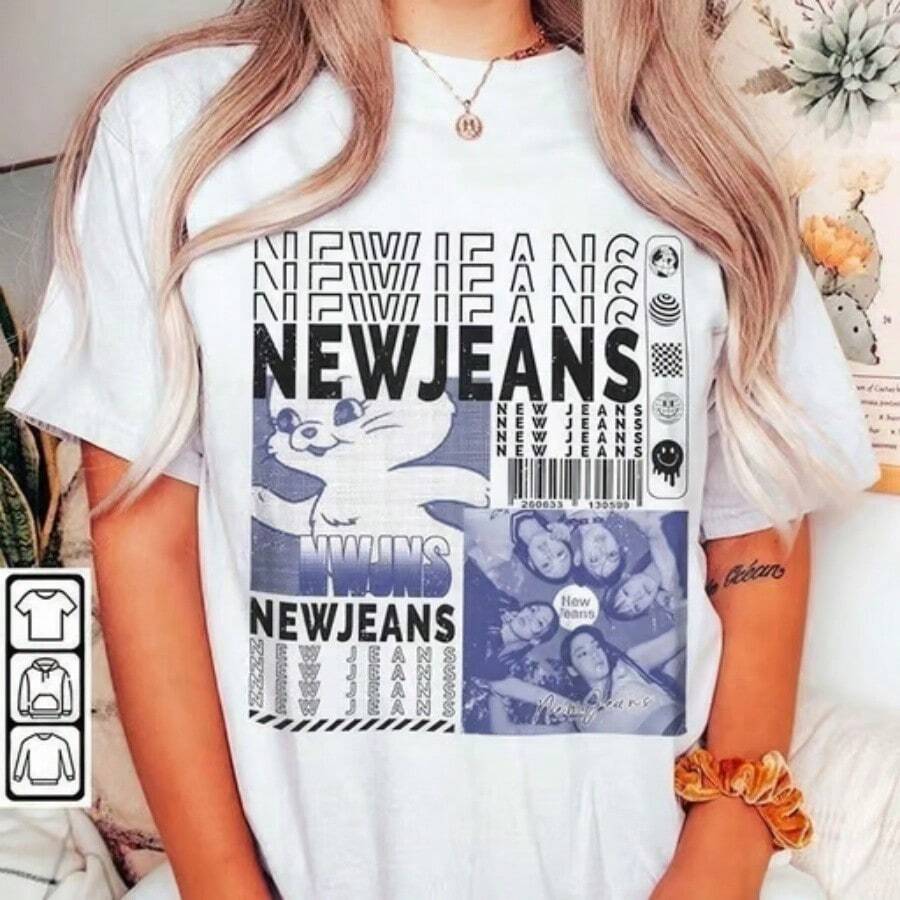 Exclusive Vintage Kpop Unisex T-Shirt Collection S- By N Ewjeans - White - View 1