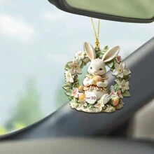1 件复活节彩蛋和兔子亚克力 2D 平面多用途悬挂装饰 - 汽车、手机、背包、钥匙扣装饰的完美选择 - 春季庆祝活动的理想选择 - 复活节彩蛋和可爱的兔子悬挂饰品 - 可用于复活节、情人节、生日、周年纪念日和其他场合 - A - 查看 6
