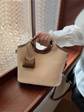 复古风格简约多用途手提包，带零钱包，手提包，可拆卸肩带斜挎包，适合女士