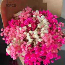 30/70pcs Miniature Dried Baby's Breath Flowers, 5.9 Inch White/Dark Pink/Pink, Standalone Gypsophila Craft, Wedding Decor, Resin Candle Making, Boho Style Invitation, Plant Material, No Feather, No Electricity, Valentine's Day Gifts Birthday Graduation