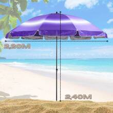 Large Giant 2.40 M Beach And Pool Umbrella Summer Items - Purple - View 3