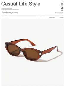 1 PC Women's Acrylic Casual Retro Small Frame Cat Eye Fashion Eyewear Suitable For Daily Outfits, Holiday Gifts And Holiday Outings Color Blocking Boho Vacay Vibes For Summer Beach Vacation,Outdoor,Travel