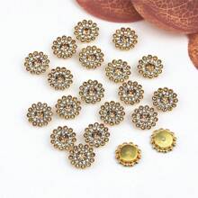 14MM Sunflower Hand Sewn Rhinestone 50Pcs/Pack Shiny Handmade Glass Sewing Crystal Sewing On Decorative Beads Flat Back Gold Base With Holes Gem DIY Accessories Needle And Thread Materials Sew On Stones Strass Beads Used For Decorating Clothes, Dress, Bags, Shoes, Brooches , Earrings, Handicrafts - Red - View 15