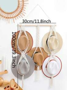 1 pièce/1 set Porte-chapeau en bois macramé, étagère murale tissée pour ranger les chapeaux, organisateur de chapeau fait main, étagère suspendue pour casquettes de cowboy, pour dortoir, étude, derrière la porte, rangement de casquettes de baseball, support à chapeaux bohème pour la maison, chambre à coucher, salle de bain, salon, bureau, décoration de maison, cadeau pour la Saint-Valentin, la Fête des Mères, Pâques, la Fête des Enseignants, le Nouvel An, la remise des diplômes, le printemps, l'été, les festivals, révélation du sexe, anniversaires, mariages, fêtes, le cadeau parfait pour les collègues, les amis et la famille, la rentrée scolaire