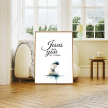 1 件耶稣通过艺术绘画选择您是有原因的，宗教礼物，卧室客厅走廊的理想礼物，墙壁艺术，墙壁装饰，房间装饰，桌面装饰，防水适用于卧室、客厅、书房、酒店酒吧、走廊、防水壁画