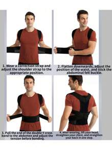 1pc Men's Sports Waist Support Belt [Stock Color: Black] Exercise Waist Belt Suitable For Workout Home Sports And Walk - Multicolor - View 8