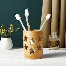 Bamboo Toothbrush Holder Bamboo Toothbrush Accessories Toothbrush Pen Makeup Brush Organizer  (Circular )