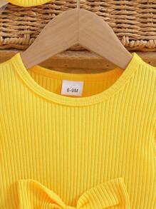 Baby Mädchen Kleid mit Blume Muster, Rundhalsausschnitt, Rüschenärmeln und Stirnband, süß und stilvoll