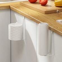 Bathroom Paper Rack Wall Hanging Toilet Paper Rack, Bathroom Perforation-Free Paper Towel Rack, Suitable For All Kinds Of Toilet, Bathroom Partition Screen, Office Desktop, Cabinet Door, Wardrobe Door, Etc - Multicolor - View 3