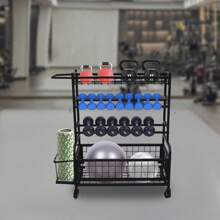 YUNRUX 4-Tier Gym Dumbbell Rack Dumbbell Stand For Dumbbell Rack With Wheels Dumbbell Stand Gym Stand