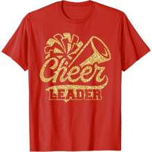 Cheer Leader Era Youth Cheerleader Cheerleading T-Shirt Oversized T-Shirt Women Tops Comfort Colots T-Shirts Graphic Casual T-Shirt Funny Short Sleeve Top Short Sleeve Cotton Crewneck T-Shirt
