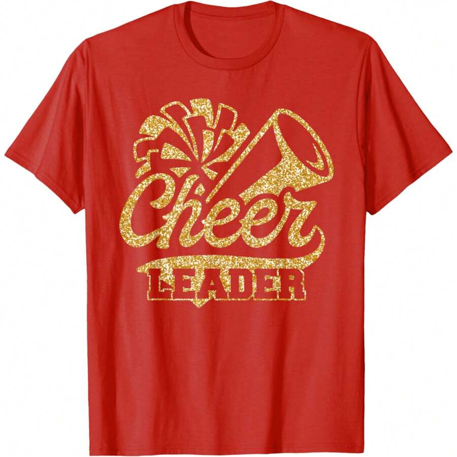 Cheer Leader Era Youth Cheerleader Cheerleading T-Shirt Oversized T-Shirt Women Tops Comfort Colots T-Shirts Graphic Casual T-Shirt Funny Short Sleeve Top Short Sleeve Cotton Crewneck T-Shirt
