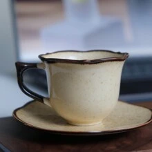 浓缩咖啡杯碟套装，复古风格手工陶瓷杯 150 毫升，重返校园